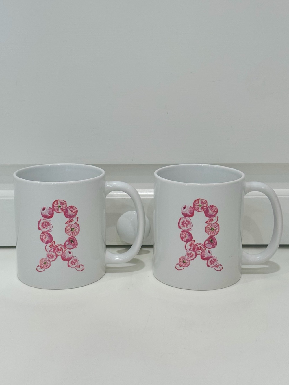 NWOT Evelyn Henson Ltd Edition Pink Floral Breast Cancer Ribbon Mug - Picture 3 of 11